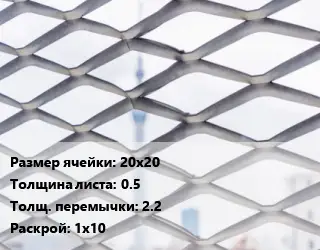 Сетка ЦПВС 20х20 s=0.5 2.2 Раскрой: 1х10
